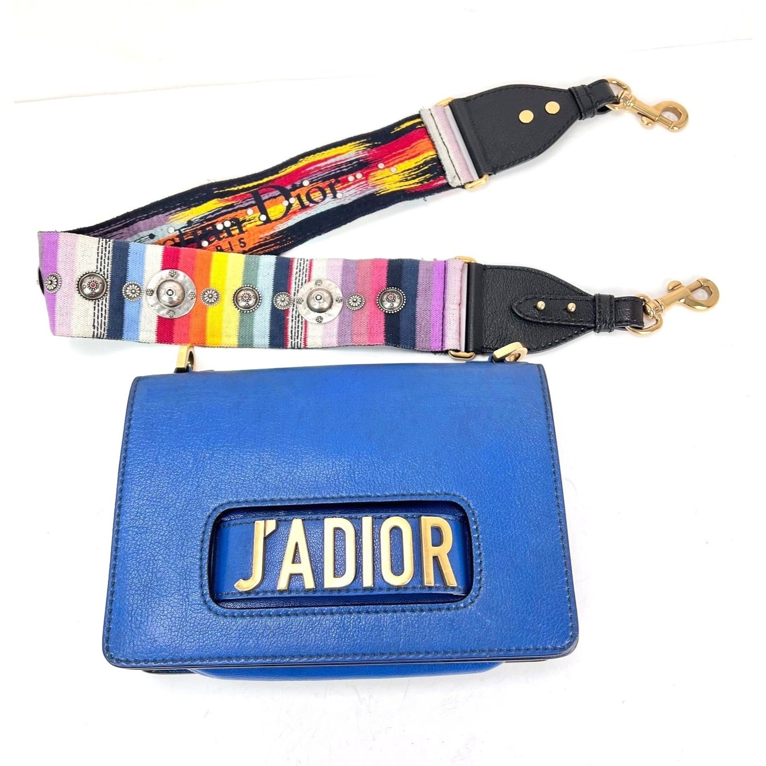 Christian Dior CD J'ADIOR Blue Flap Leather Shoulder Bag - 16
