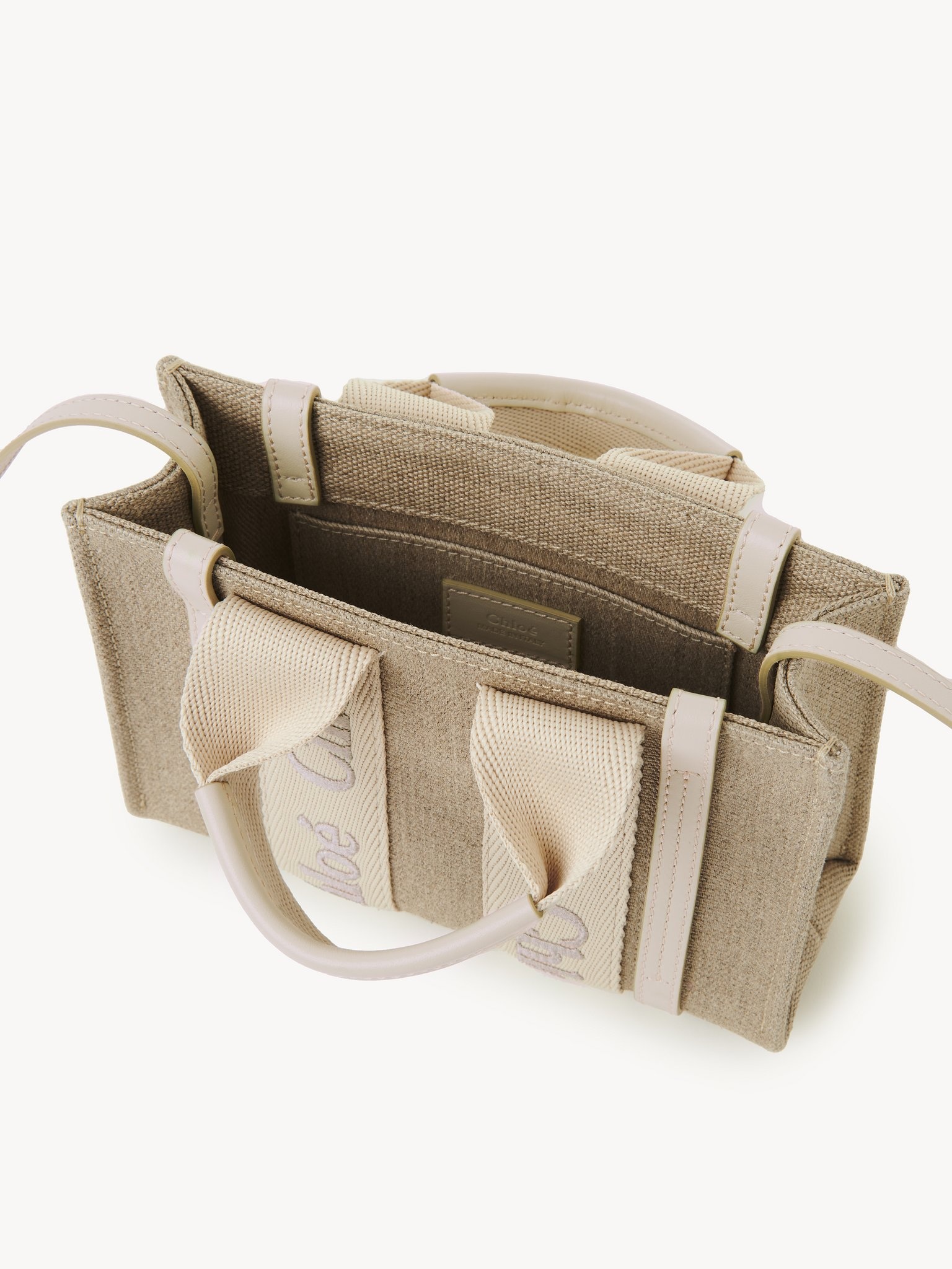 MINI WOODY TOTE BAG IN LINEN - 3
