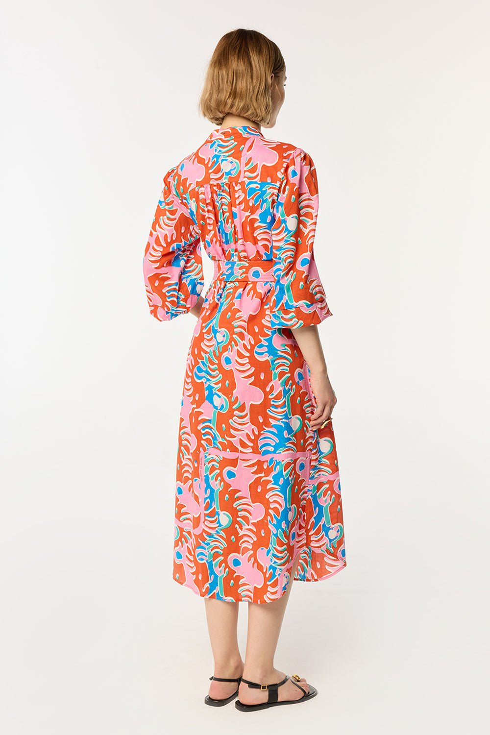 Long Dress Cathy - Red Geo Afro - 2