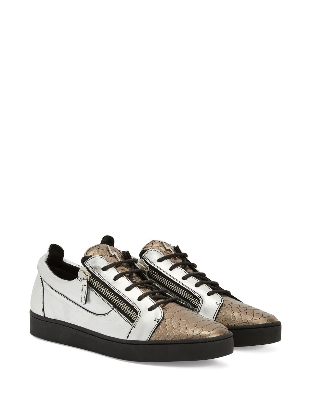 Frankie leather zip-detail sneakers - 2