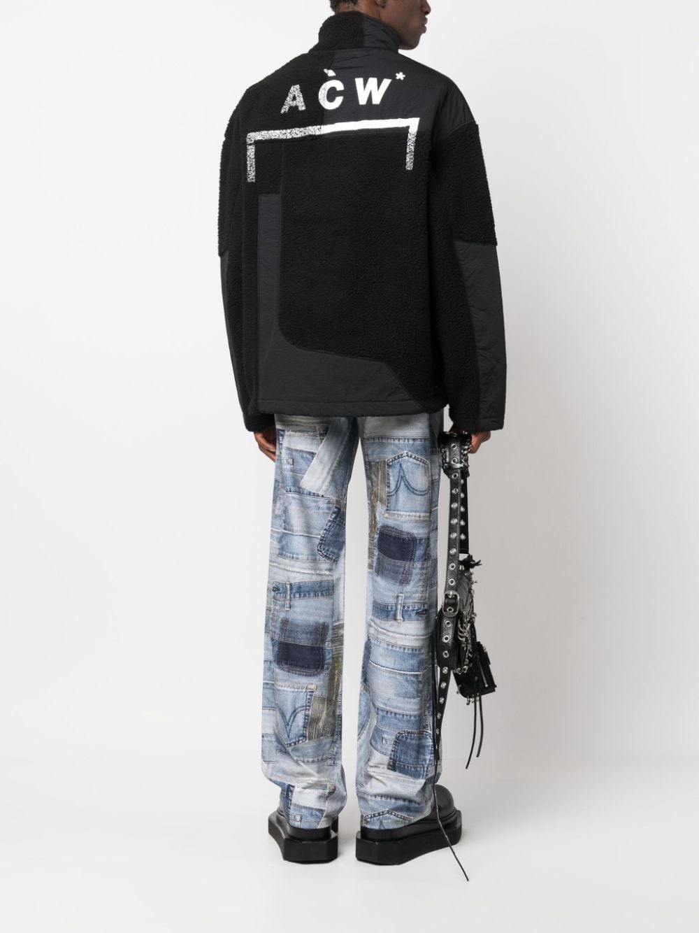 Bonded Axis panelled fleece jacket - 2