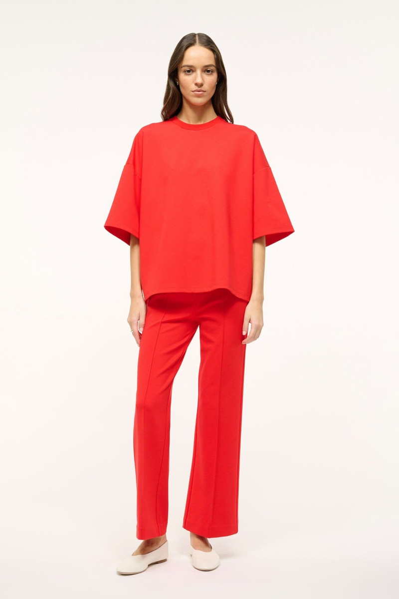 STAUD KNACK PANT RED ROSE 1