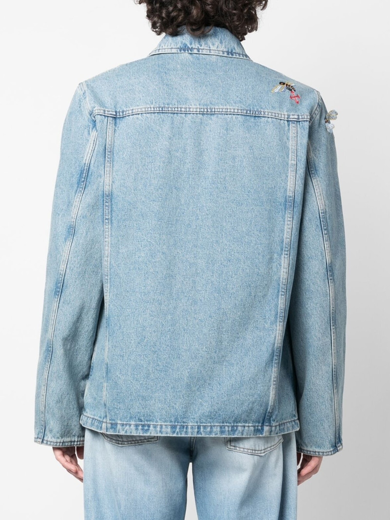 bee-embroidered denim jacket 4