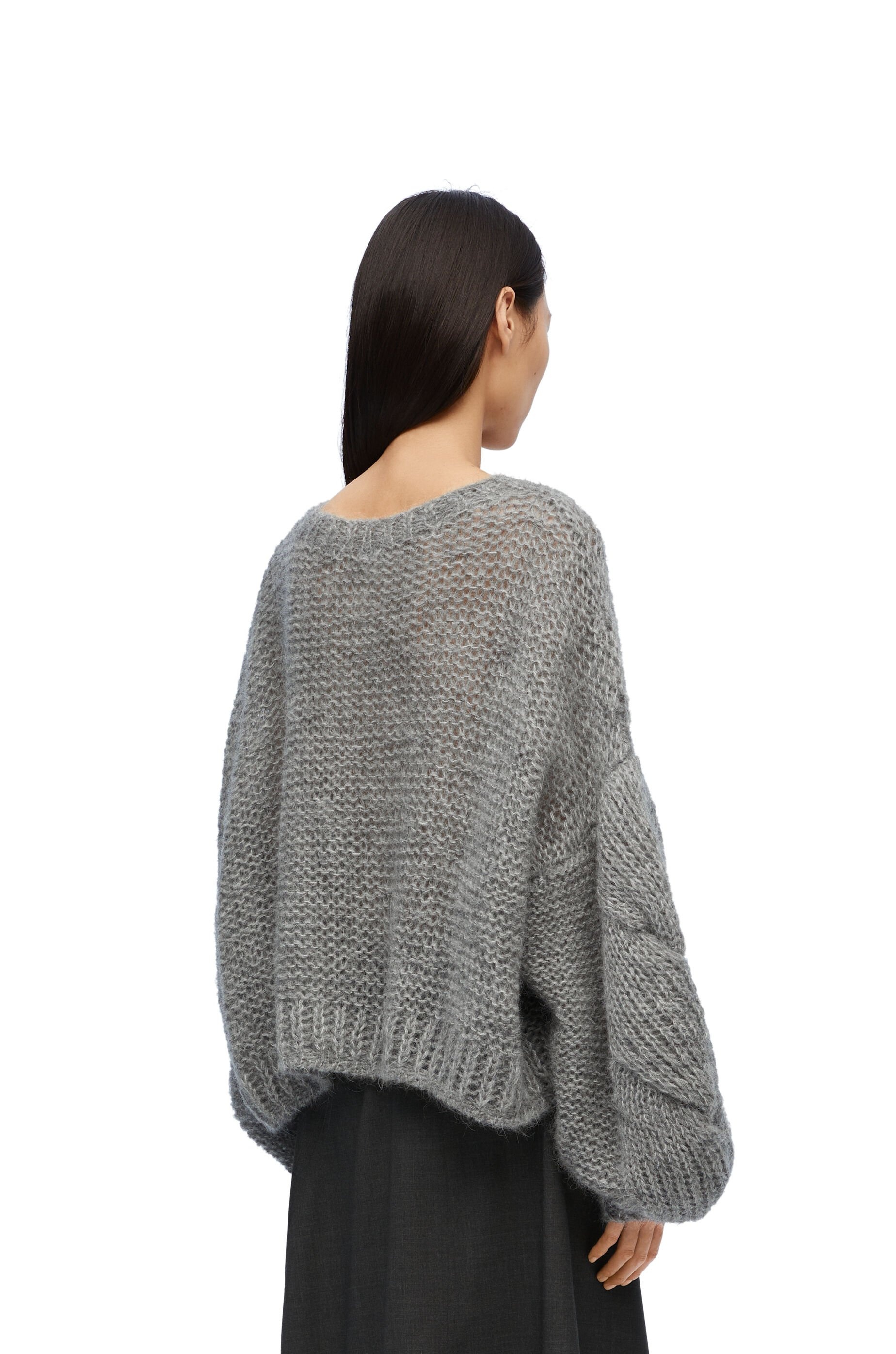 Anagram open-knit mohair-blend sweater in grey - Loewe