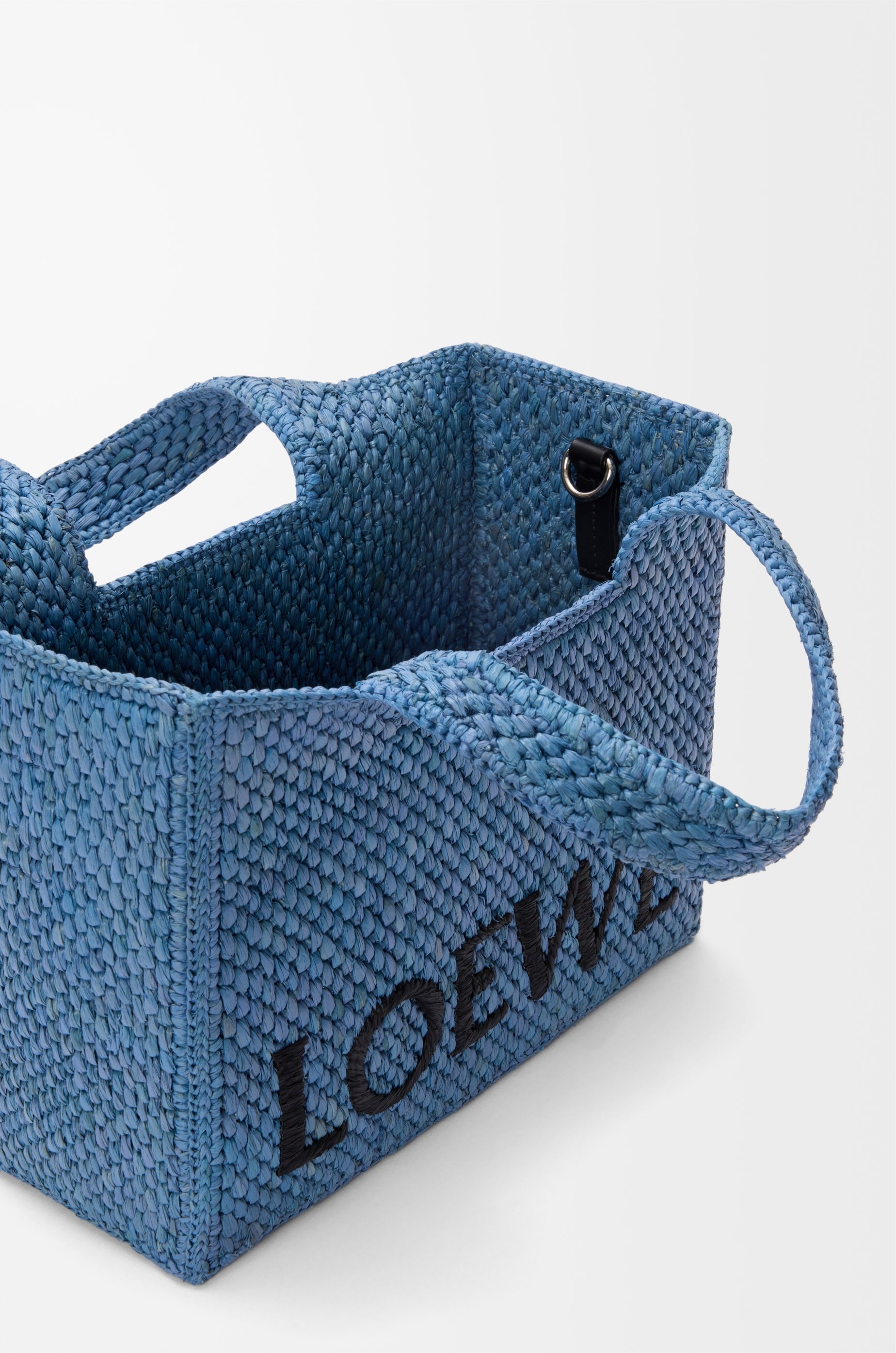 Small LOEWE Font tote in raffia - 6