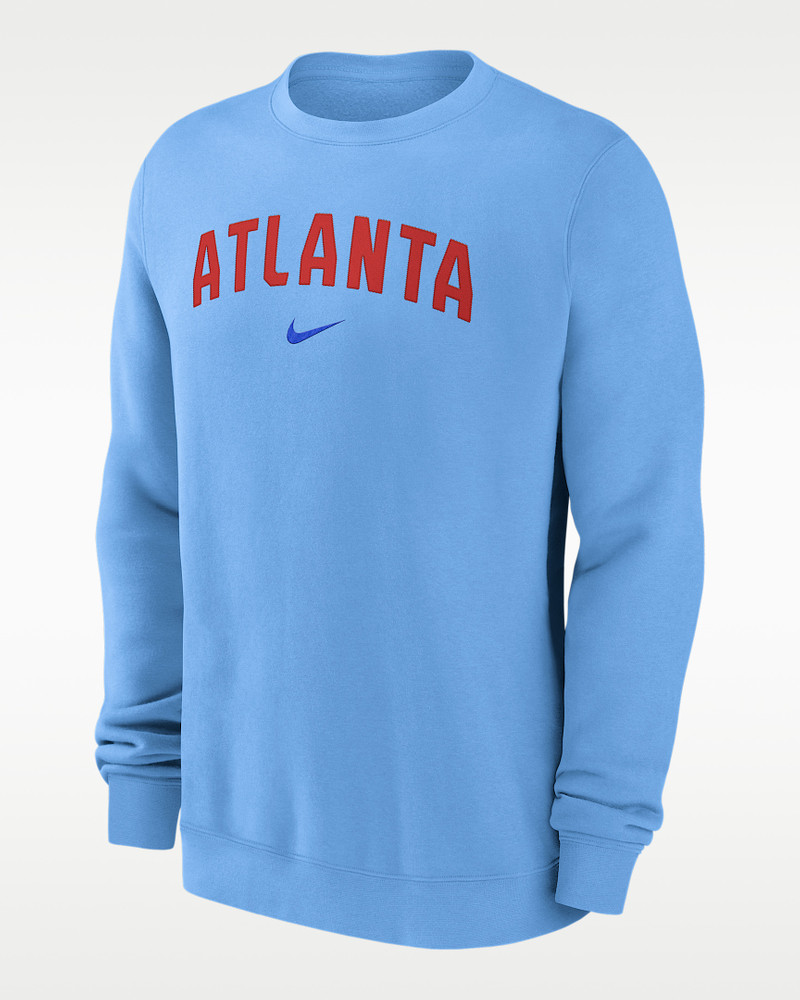 Atlanta Braves 2-Hit Men's Nike MLB Pullover Crew 1