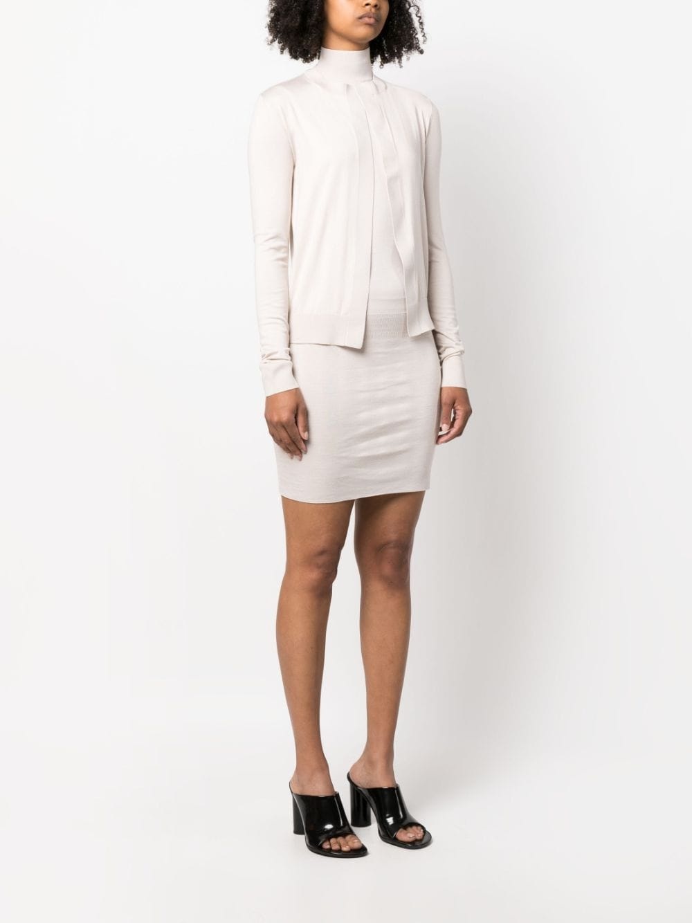 open-front knitted cardigan - 3