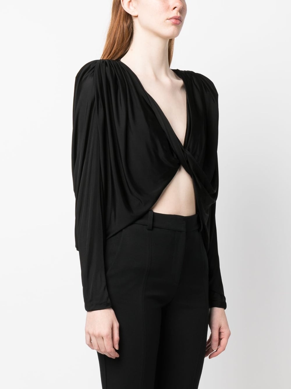 open-front ruched top - 3