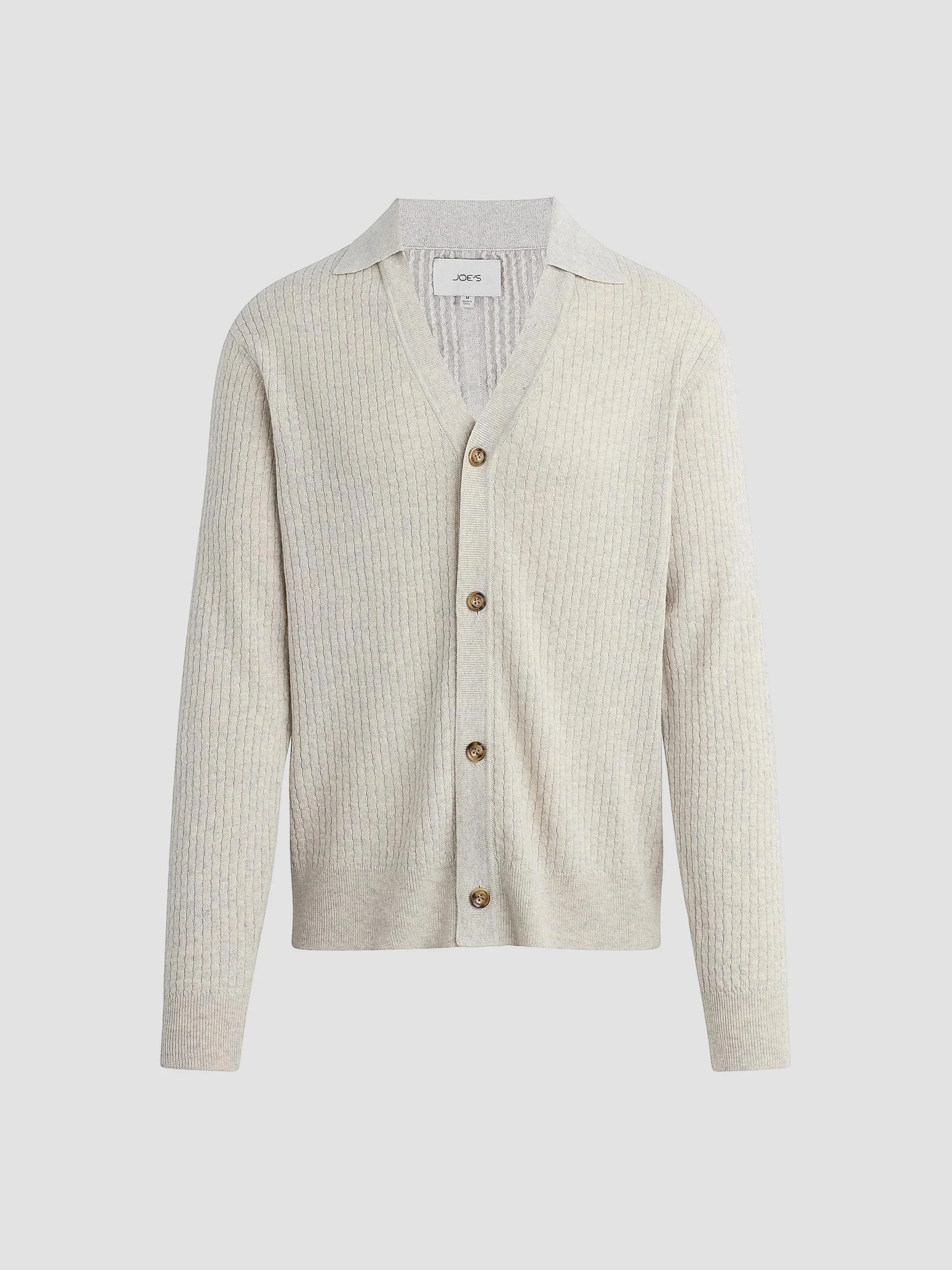 Men's Rib-Knit Cardigan - Quartz - 1