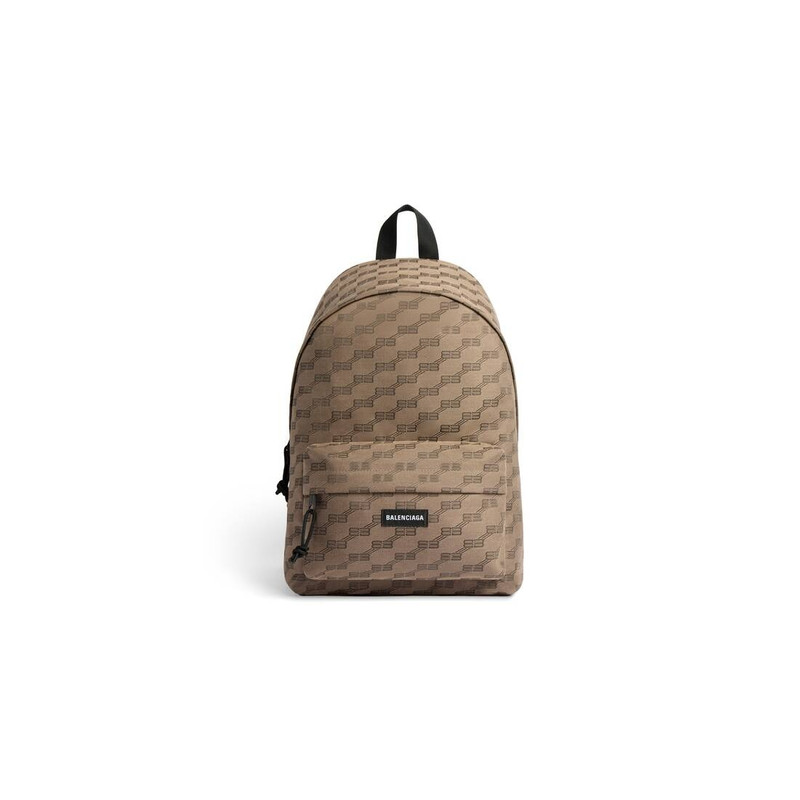 Men's Signature Medium Backpack Bb Monogram Jacquard Canvas in Beige 1