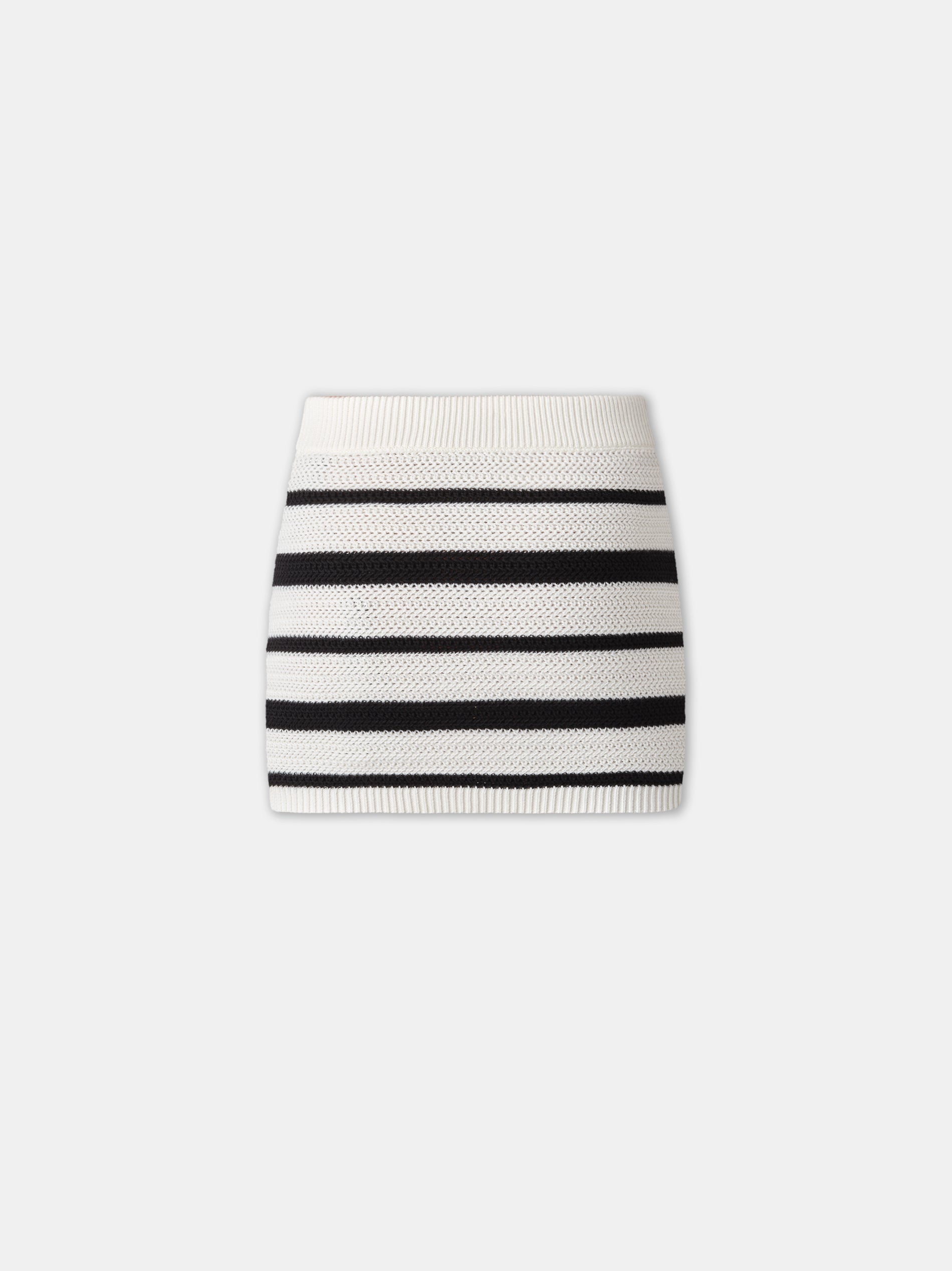 WOMEN'S MA STRIPED MINI SKIRT - 2
