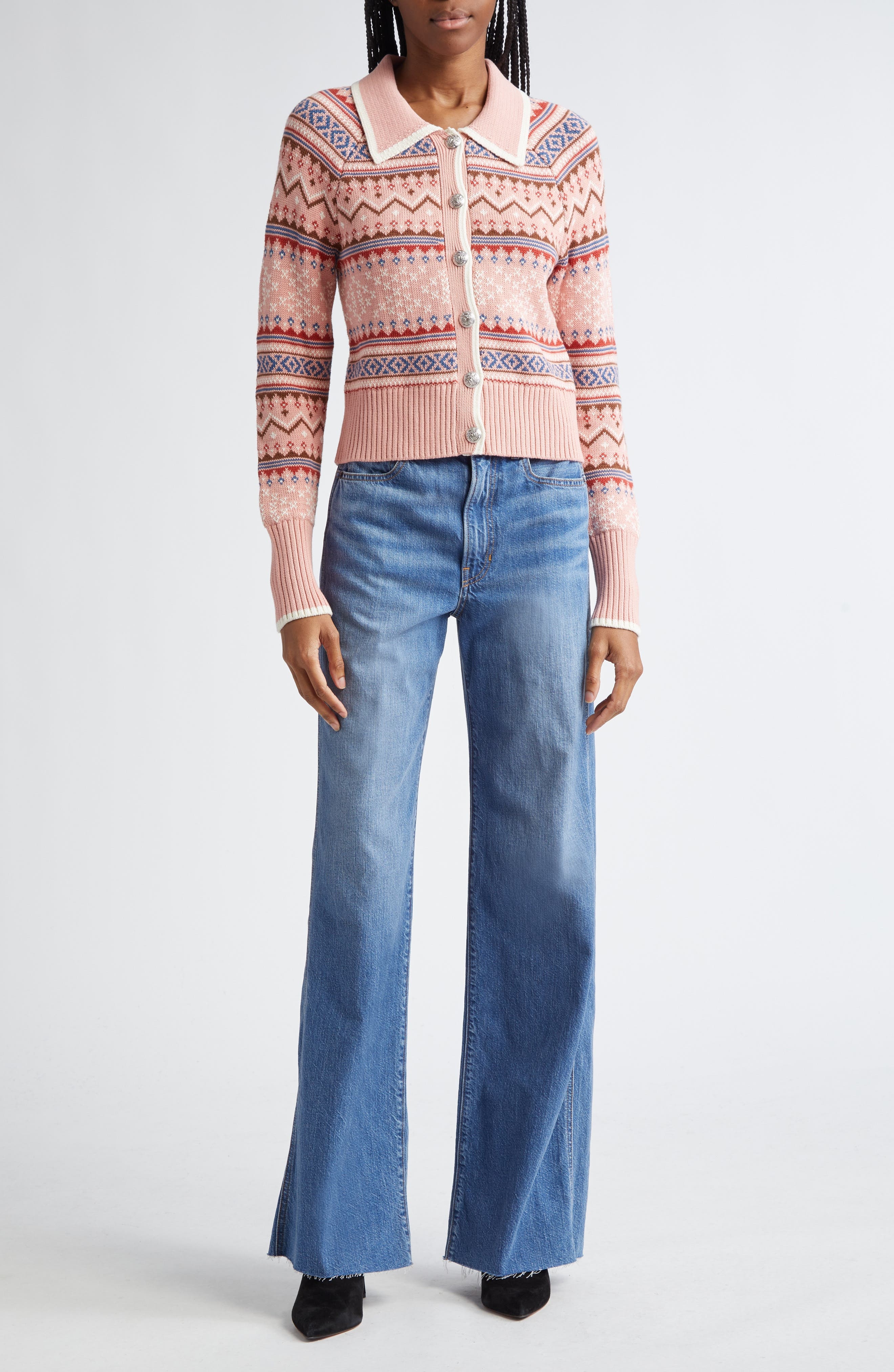 Veronica Beard Taylor High Waist Raw Hem Wide Leg Jeans in Bright Lakeshore at Nordstrom - 2
