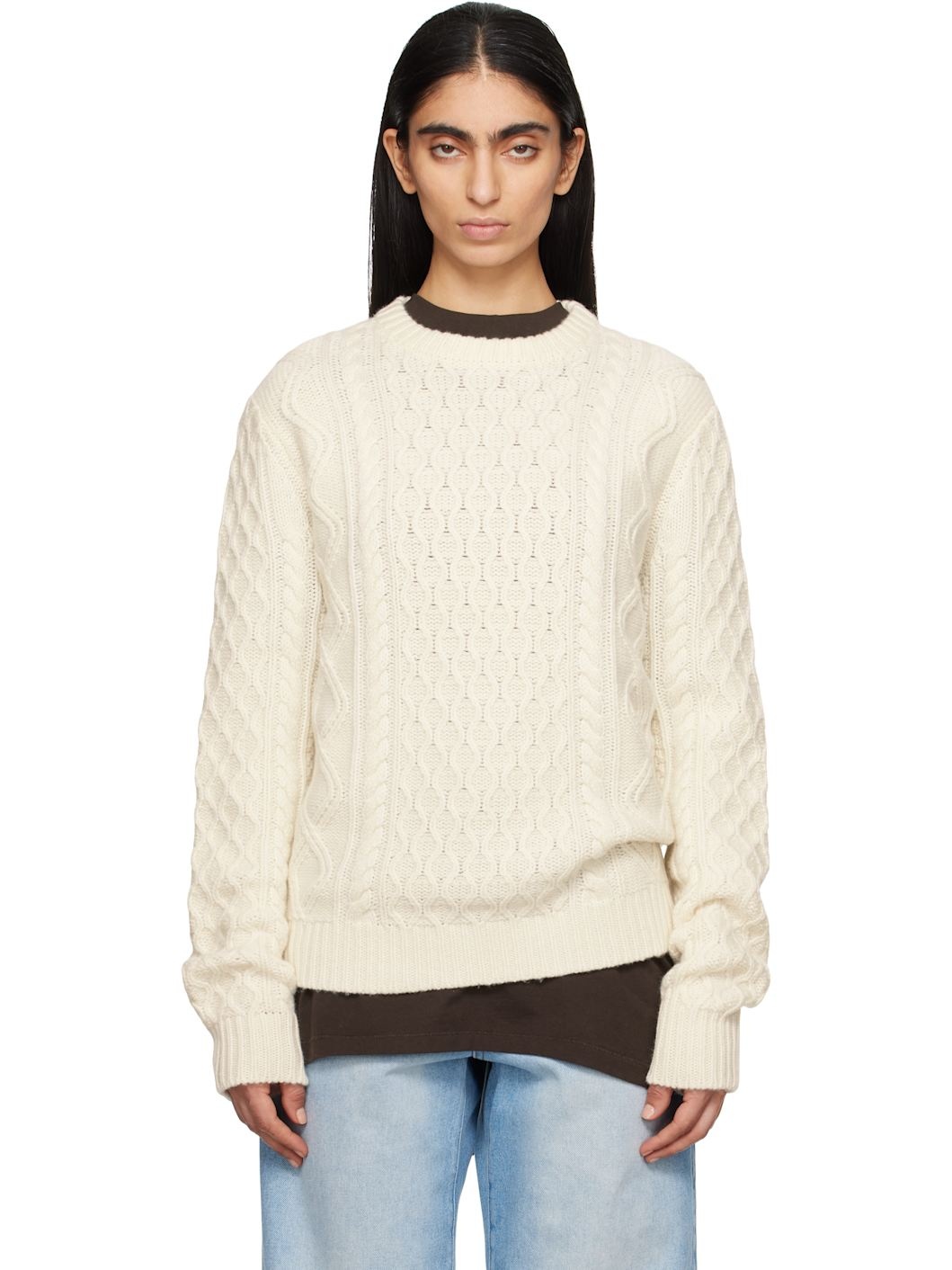 Off-White Allday Cable Crew Sweater - 1