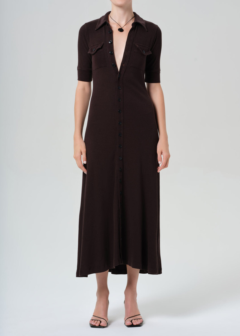 Amina Polo Dress In Chocolate 1