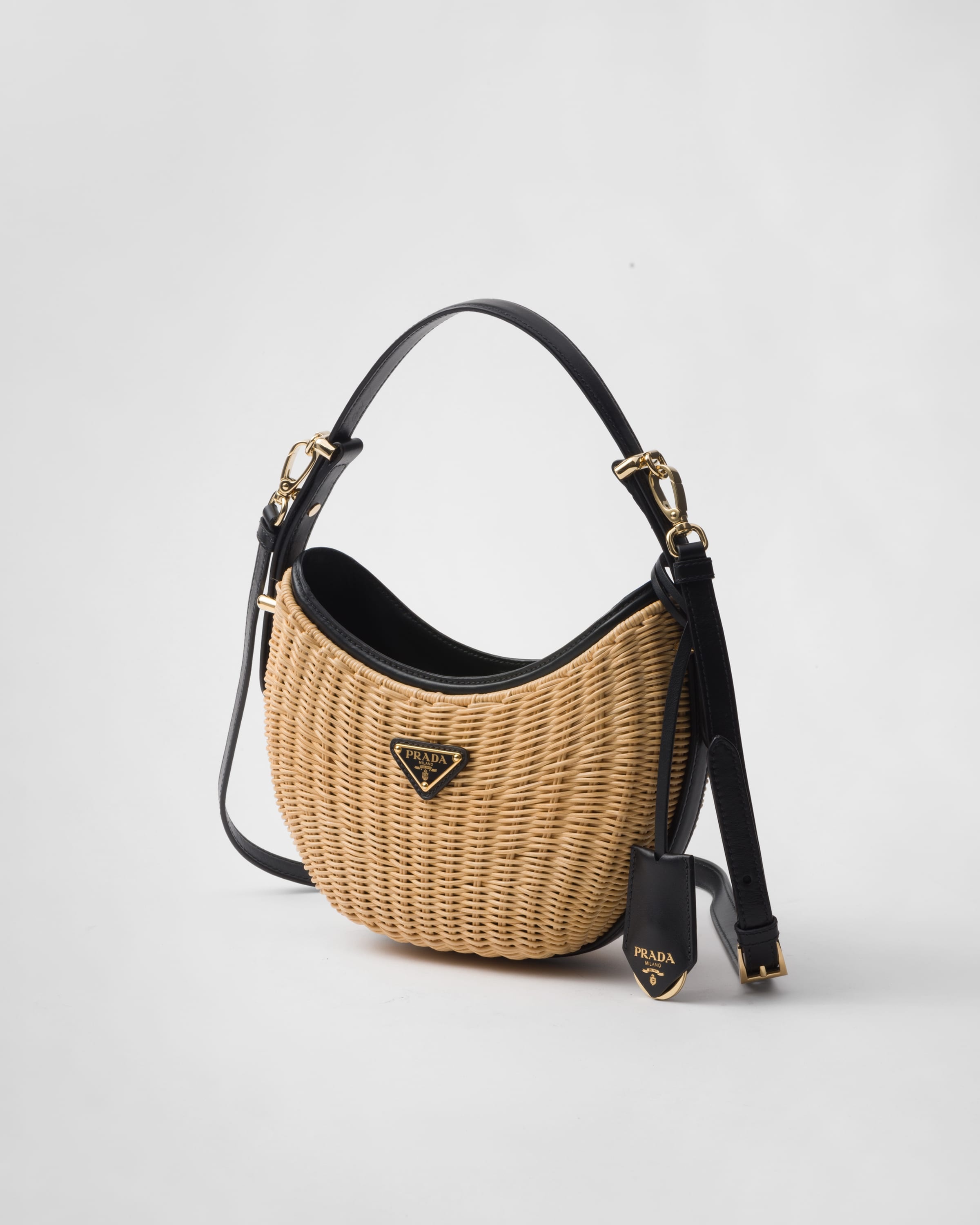 Prada Arqué woven fabric and leather bag - 3