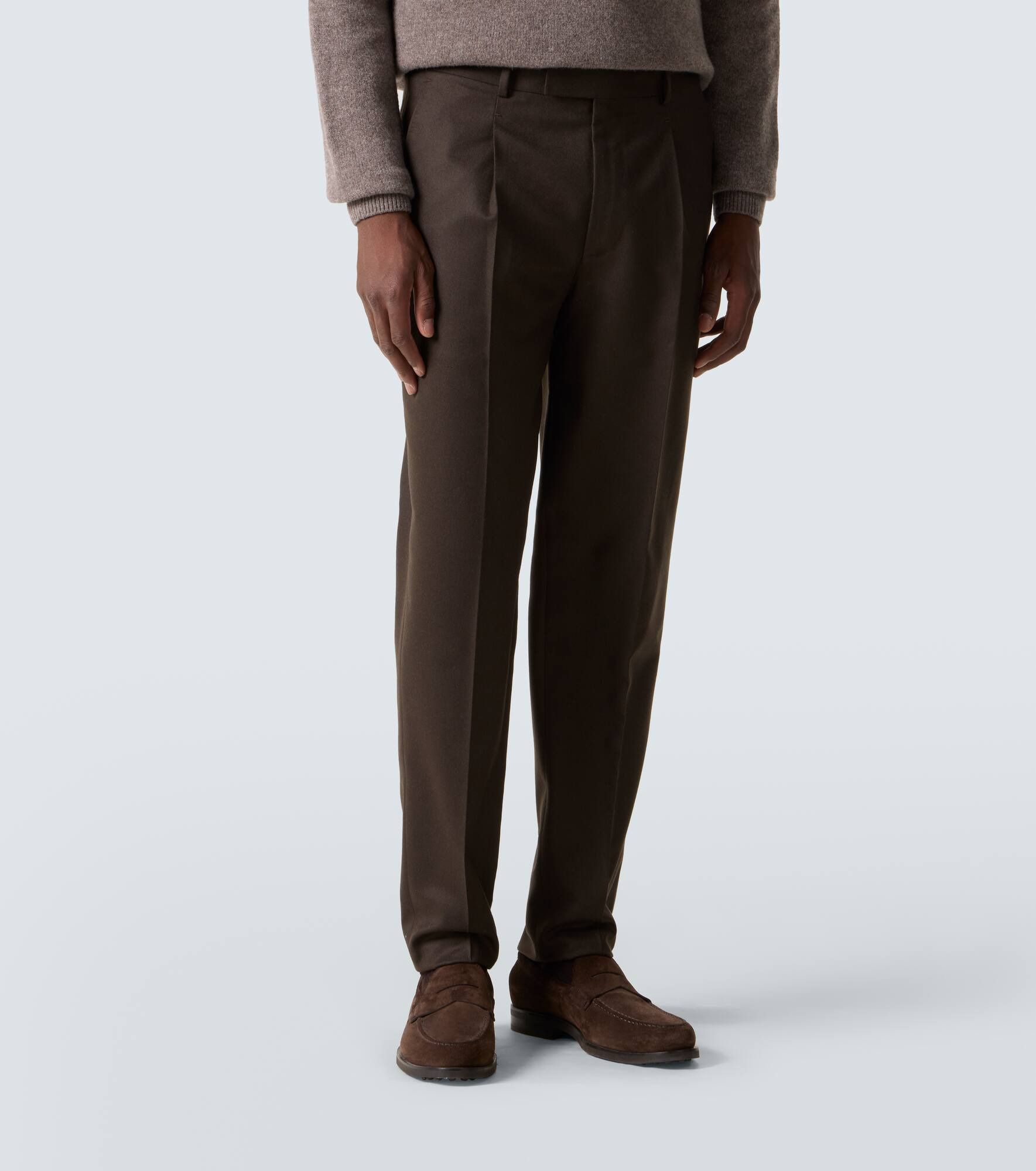 Wool flannel tapered pants - 3