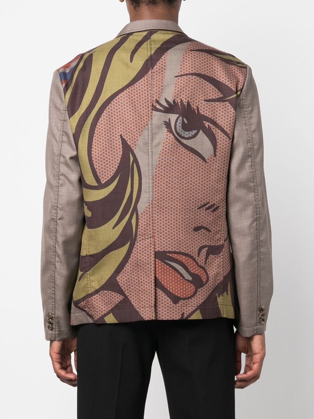 graphic-print single-breasted blazer - 4