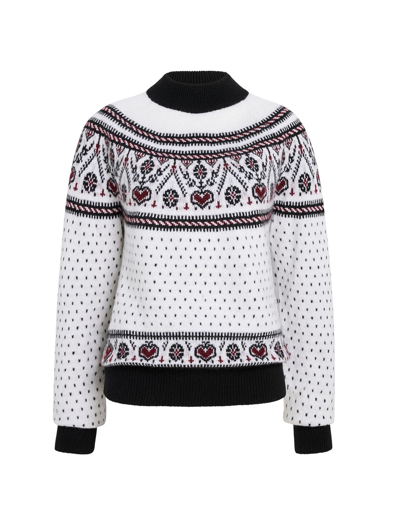 Women's Guy Cashmere Fair Isle-Style Sweater - Ivory Red Multi 1