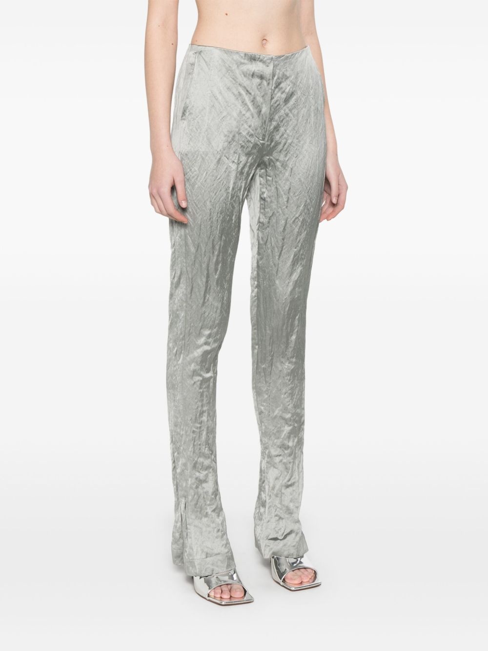 crinkled-satin trousers - 3