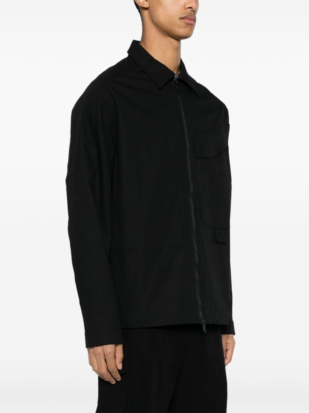 logo-embroidered ripstop overshirt - 3