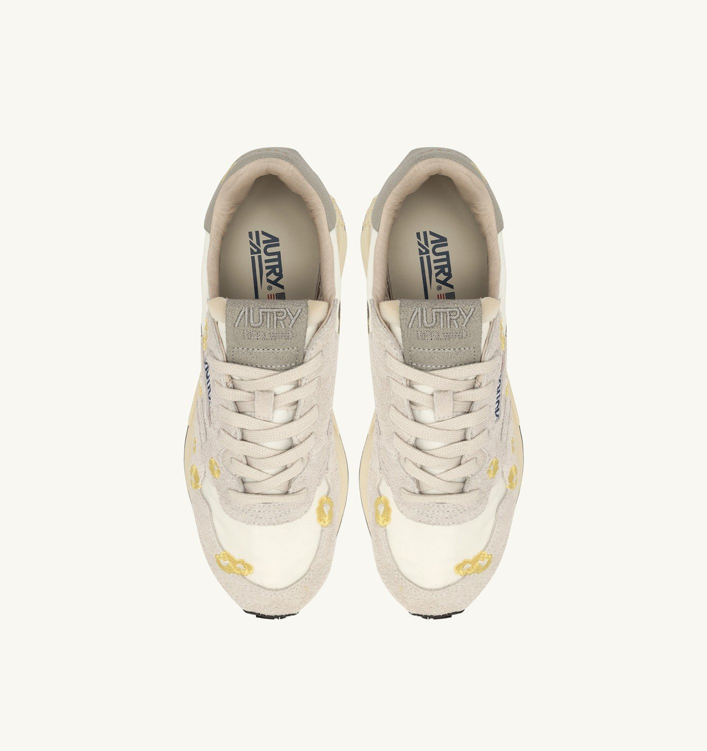REELWIND LOW SNEAKERS IN WHITE AND BUTTERCUP EMBROIDERY - 5