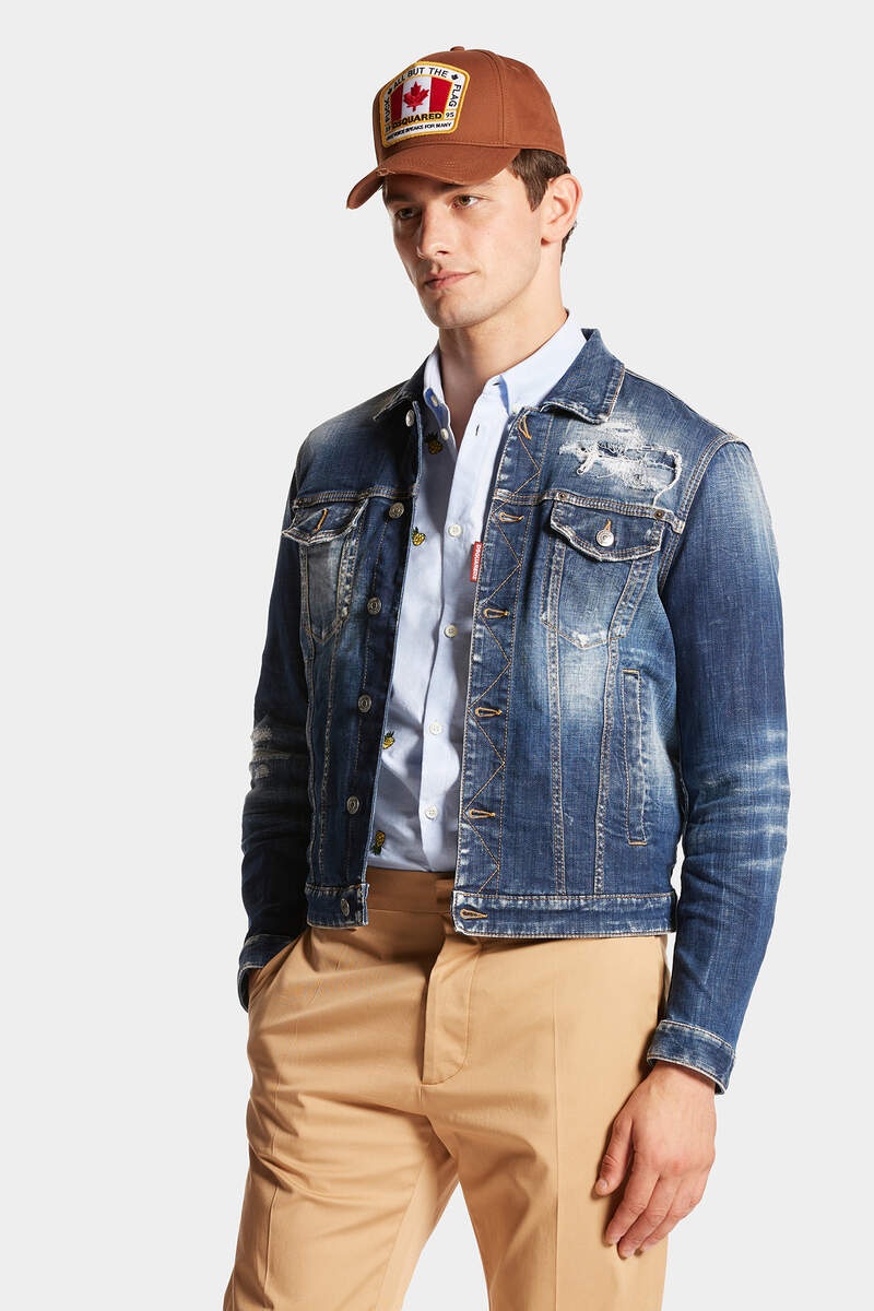 DARK RIPPED CAST WASH DENIM DAN JACKET - 3