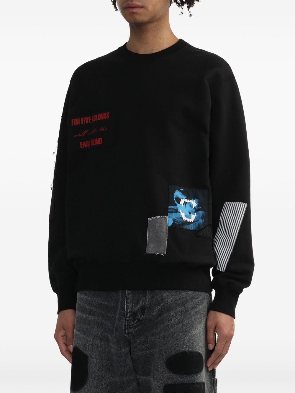 patch-detail sweatshirt - 3