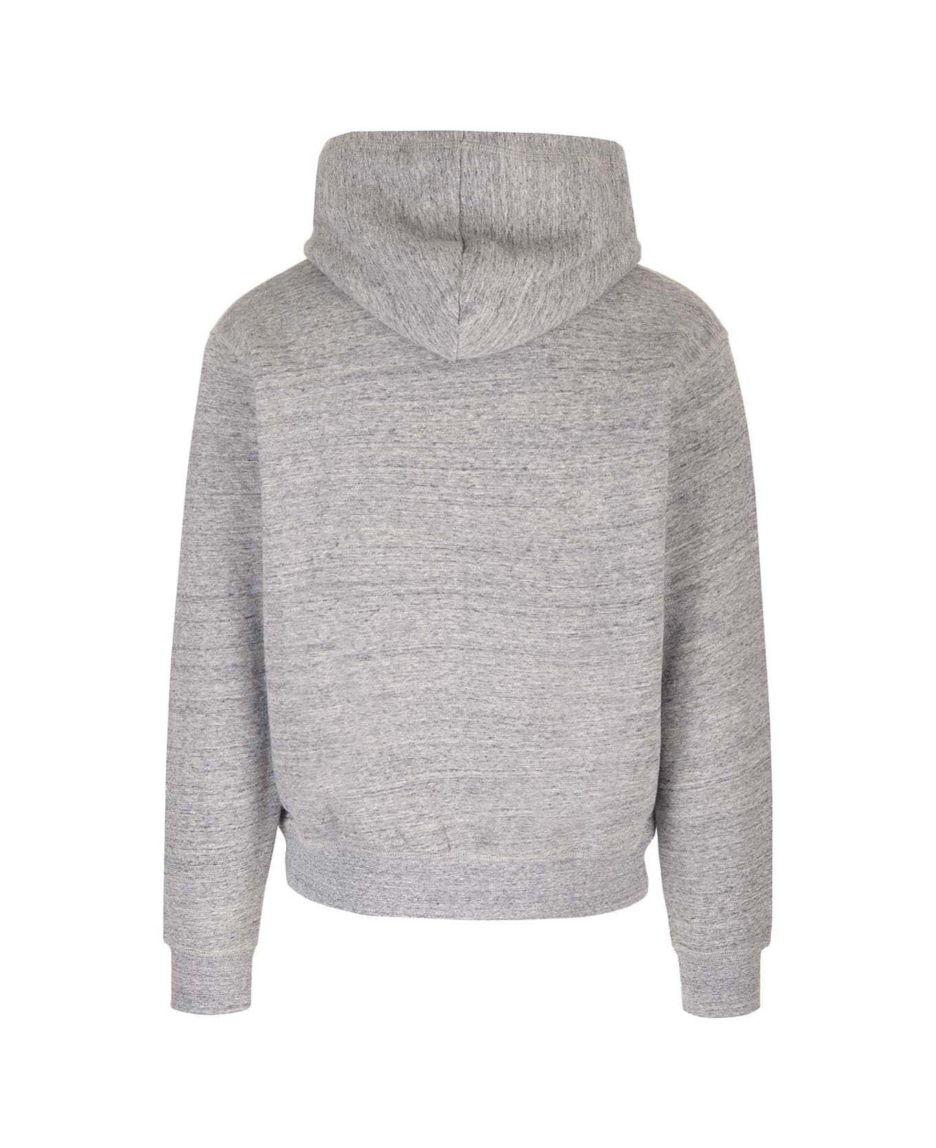 Logo Print Melange Hoodie - 2