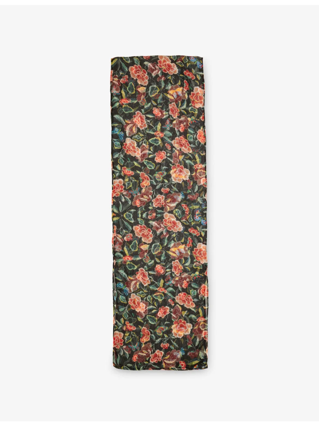 Julien Floral-Print Chiffon Scarf - 1
