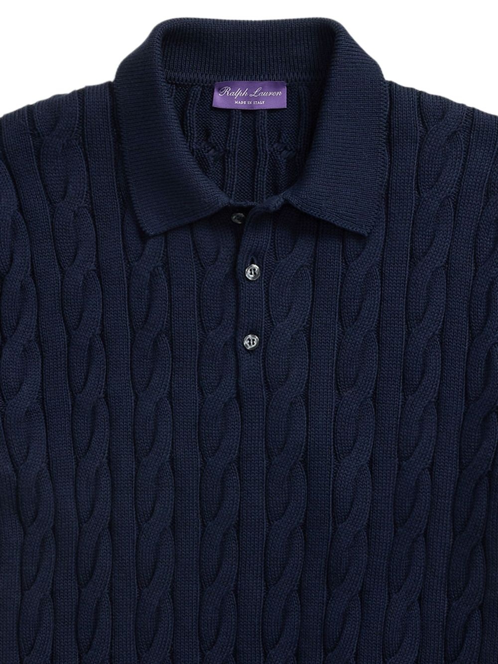 cable-knit polo shirt - 2