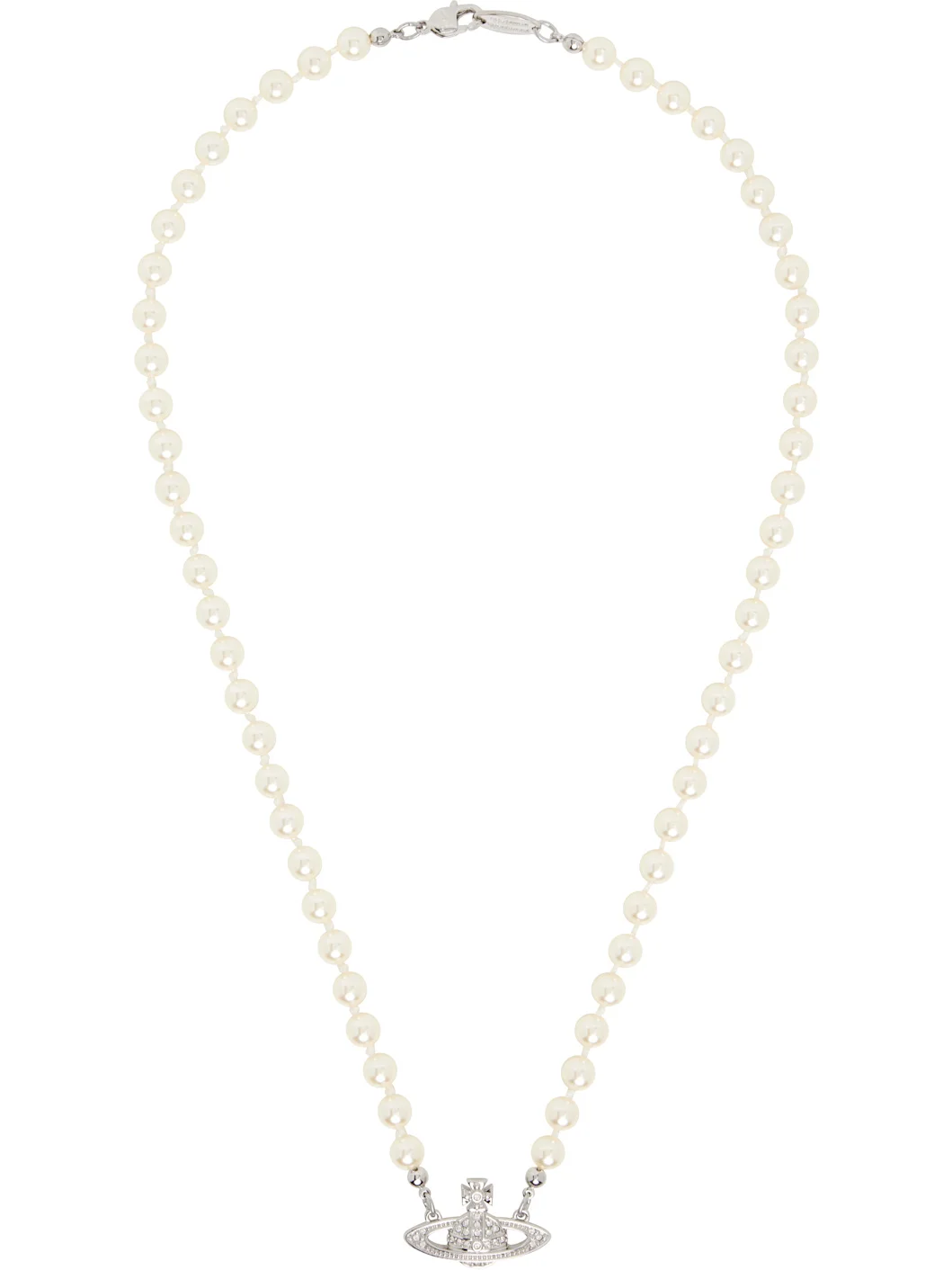 Mini Bas Relief Faux-Pearl Necklace - 1