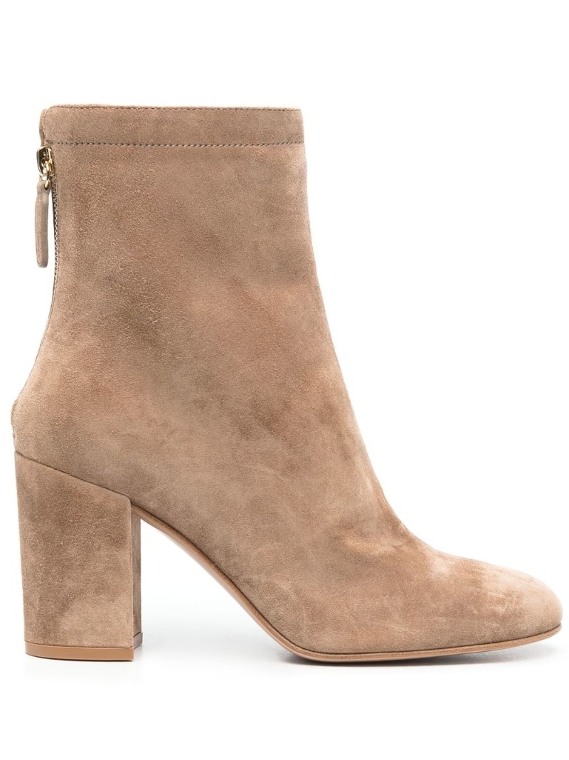 block-heel suede ankle boots - 1