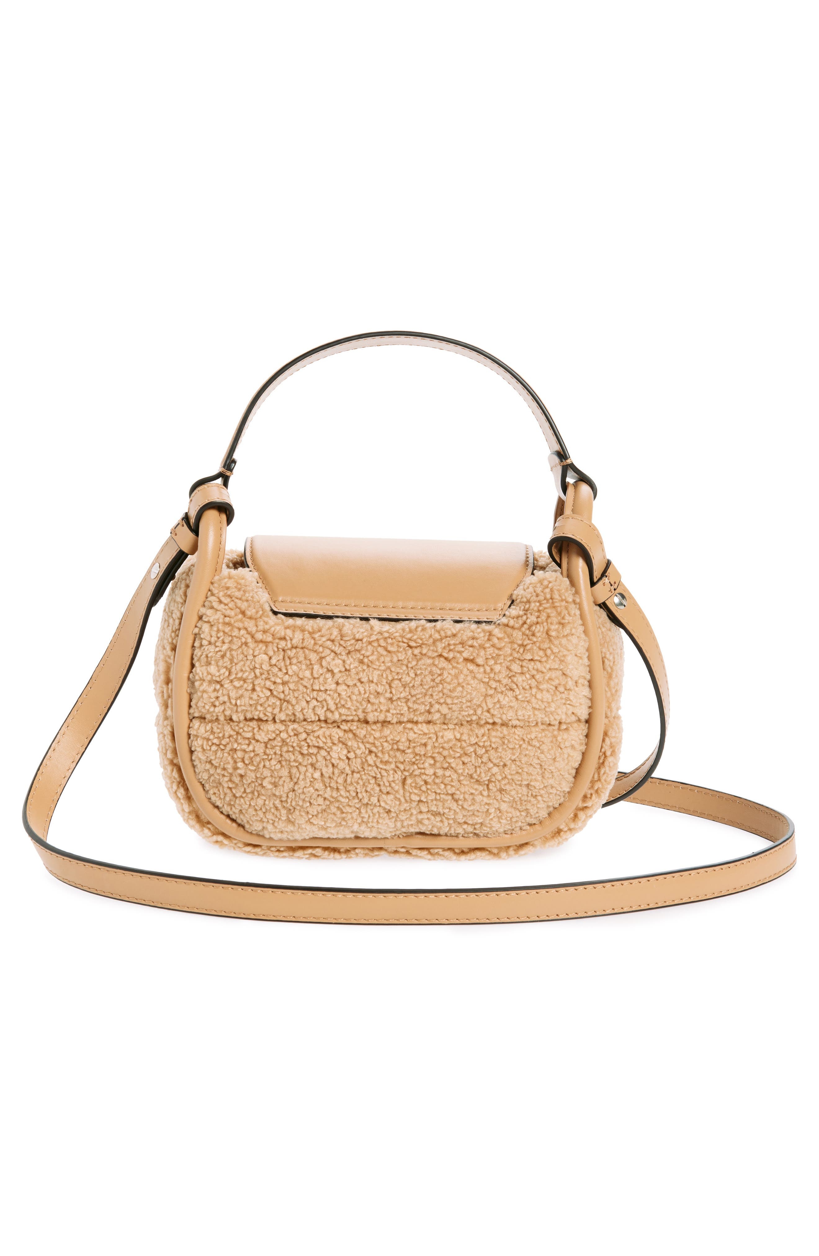 Moncler Mini Tiarna Down Faux Shearling & Leather Handbag in Beige at Nordstrom - 4