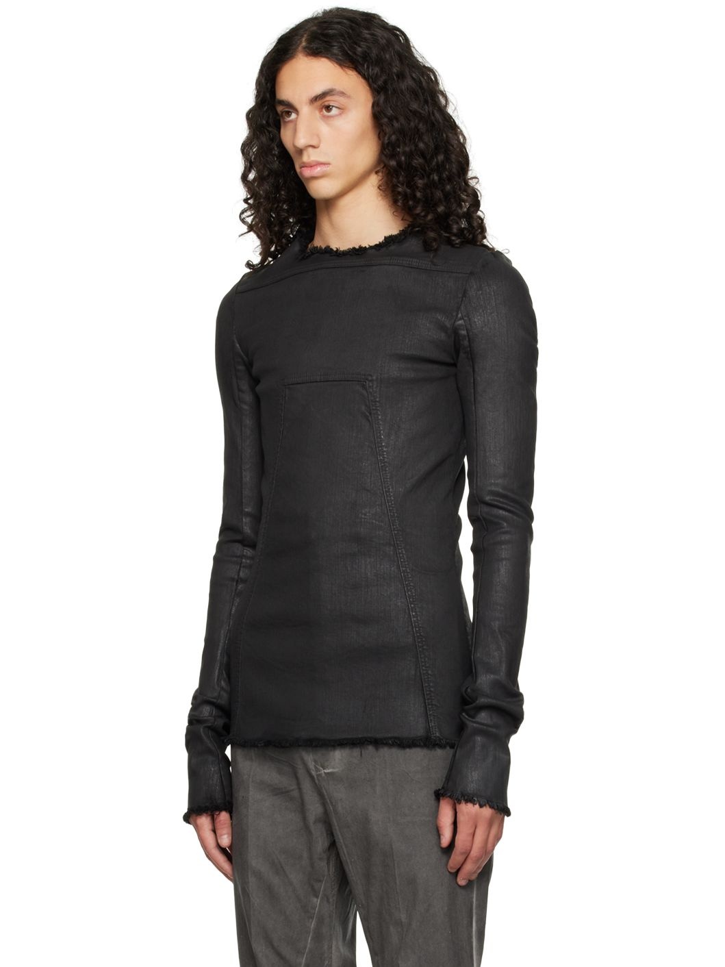 Tシャツ・カットソー RICK OWENS Edfu T-Shirt Rick Owens Off-White Edfu Double Long Sleeve T-Shirt Rick Owens