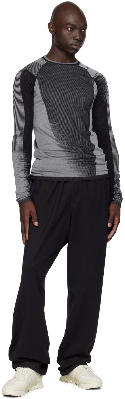 Black Paneled Trousers - 4