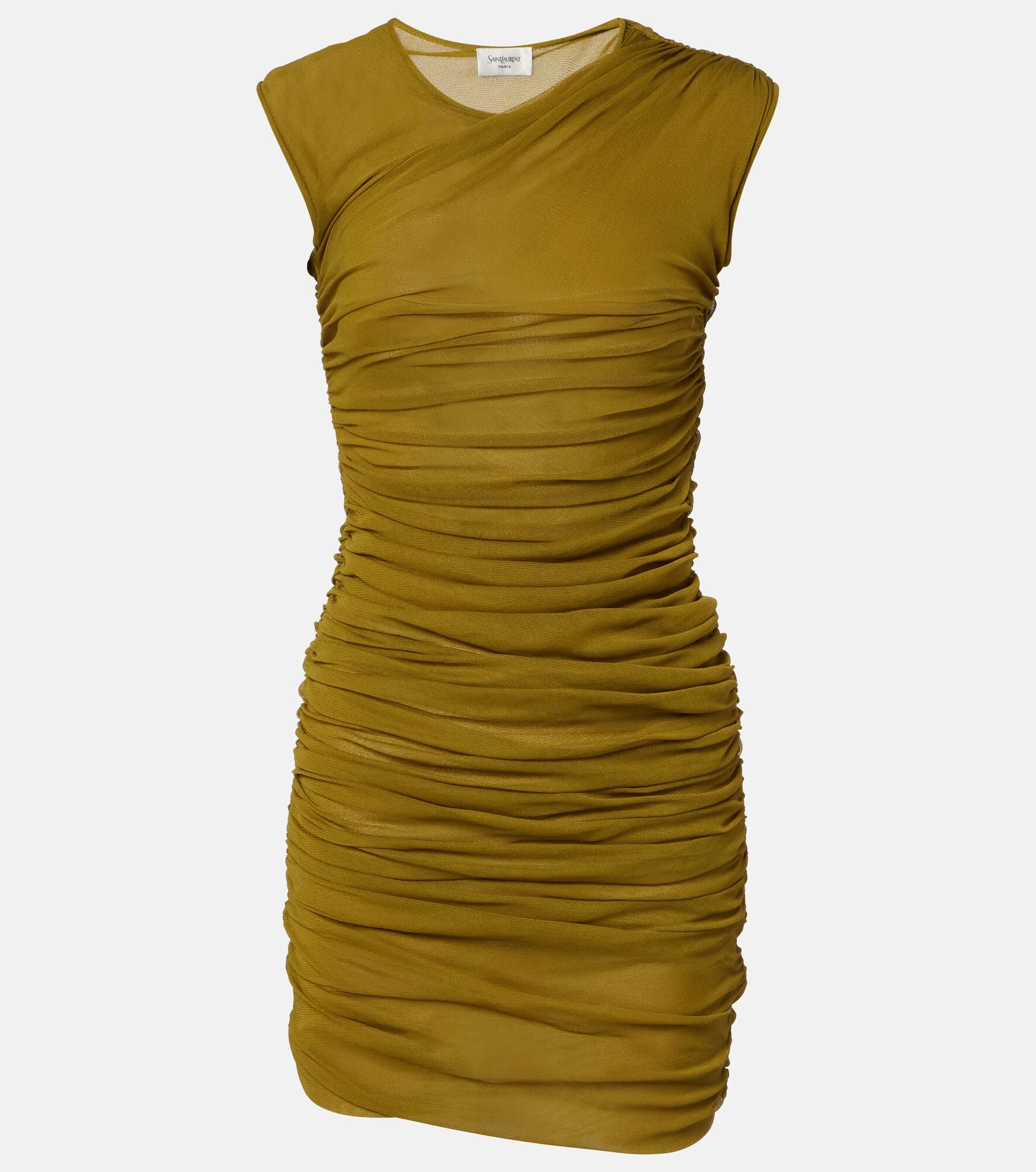 Ruched tulle jersey minidress - 1