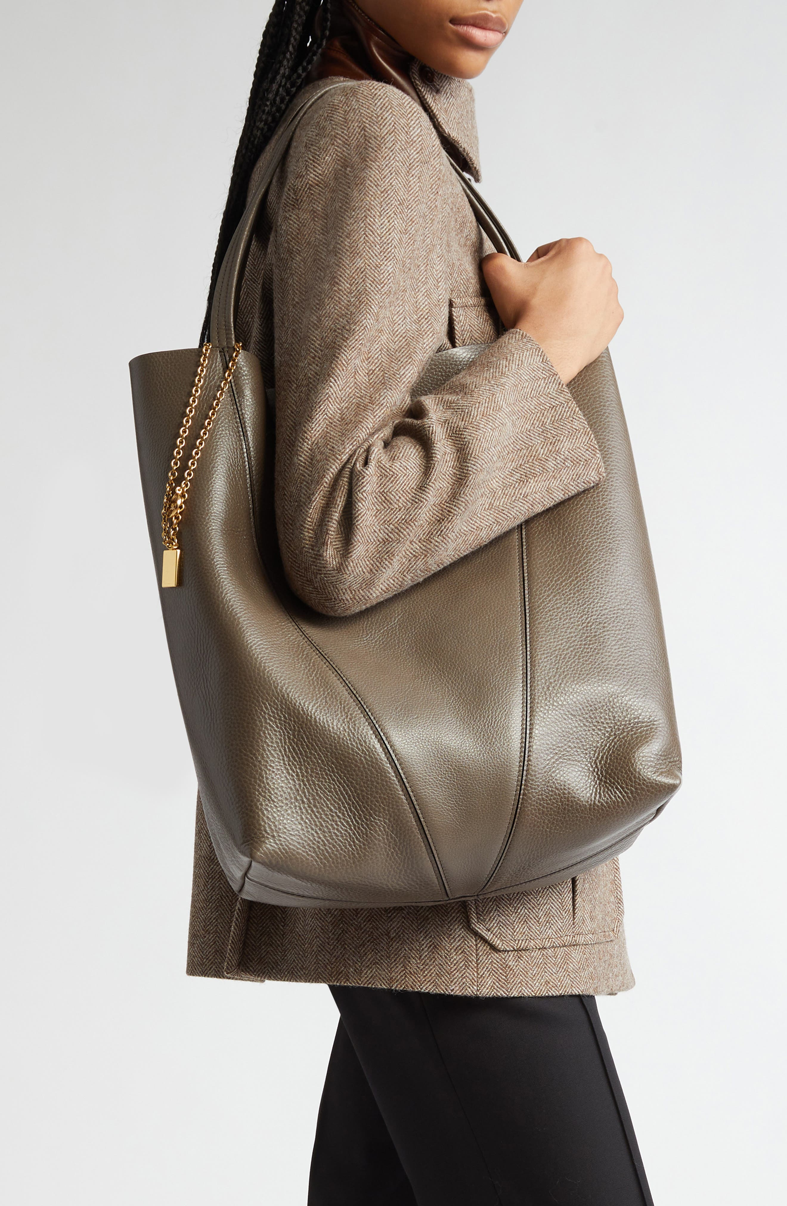 Chloé Large Spin Leather Tote in Flannel Grey at Nordstrom - 2