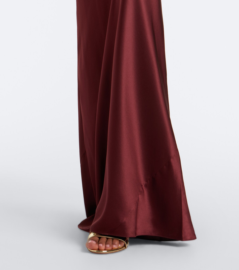 Draped one-shoulder silk satin gown 5
