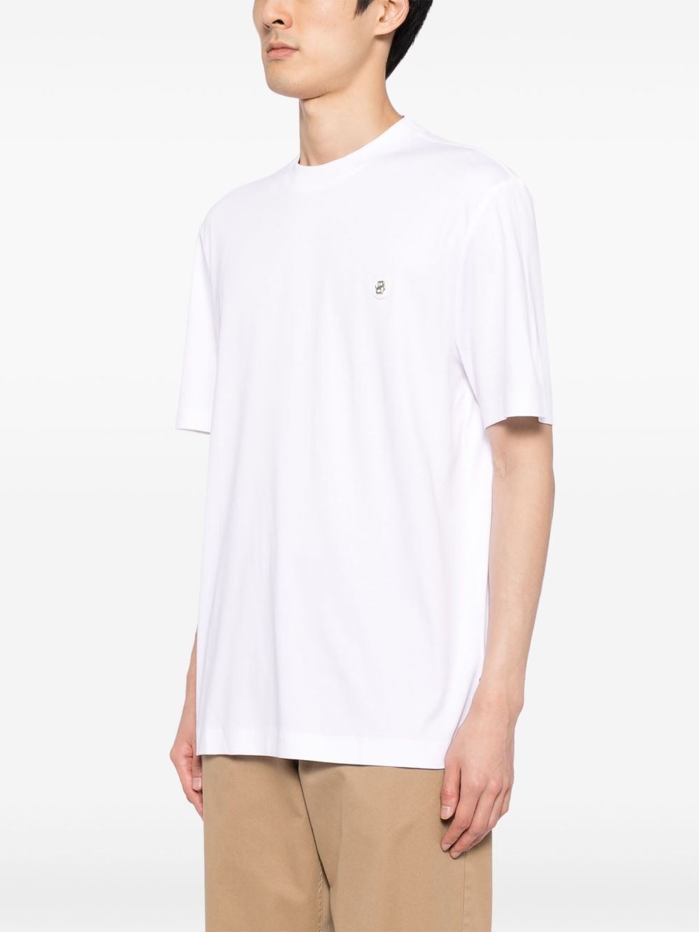 logo-plaque cotton T-shirt - 3