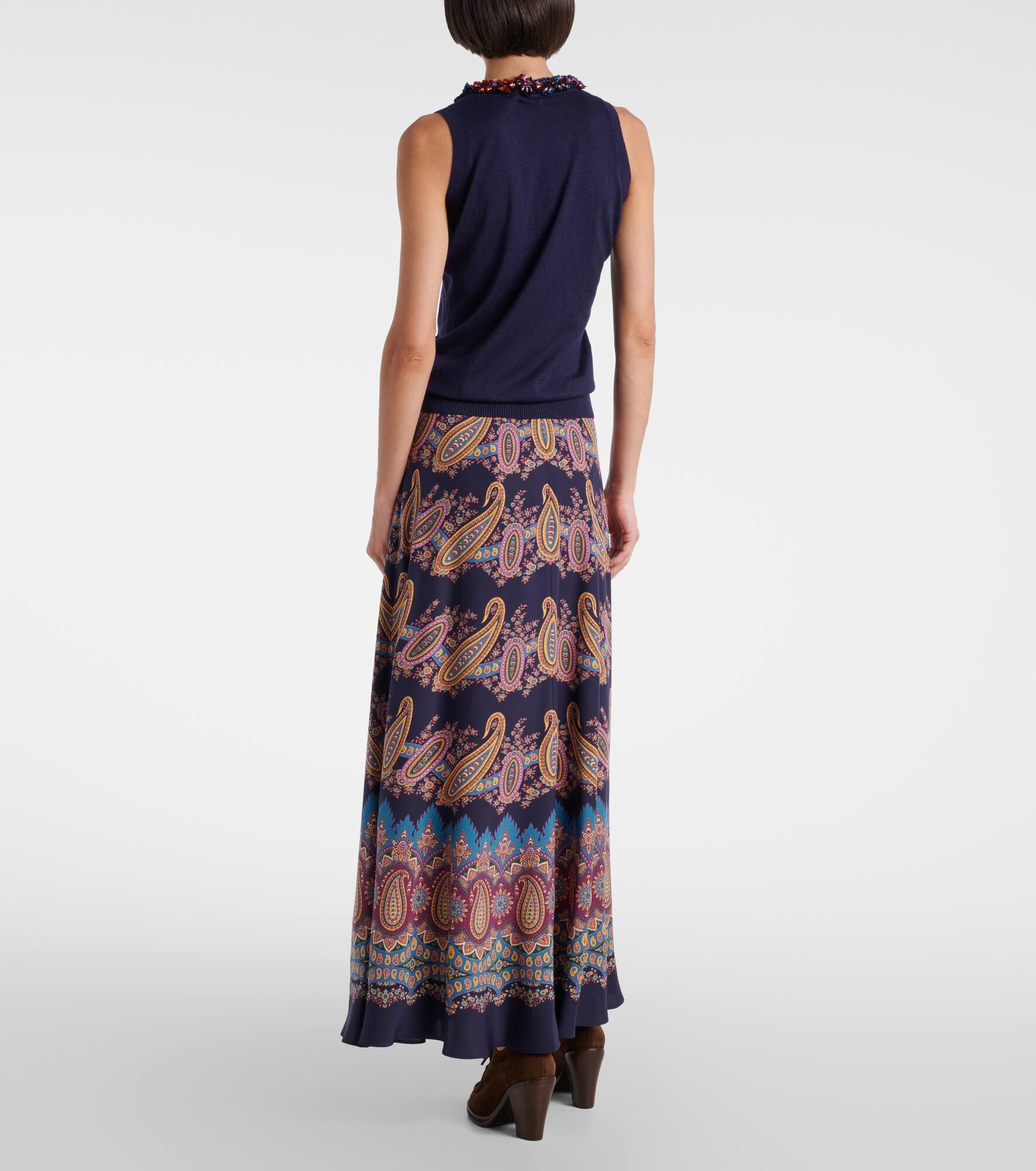 Embellished silk and cashmere top - 3