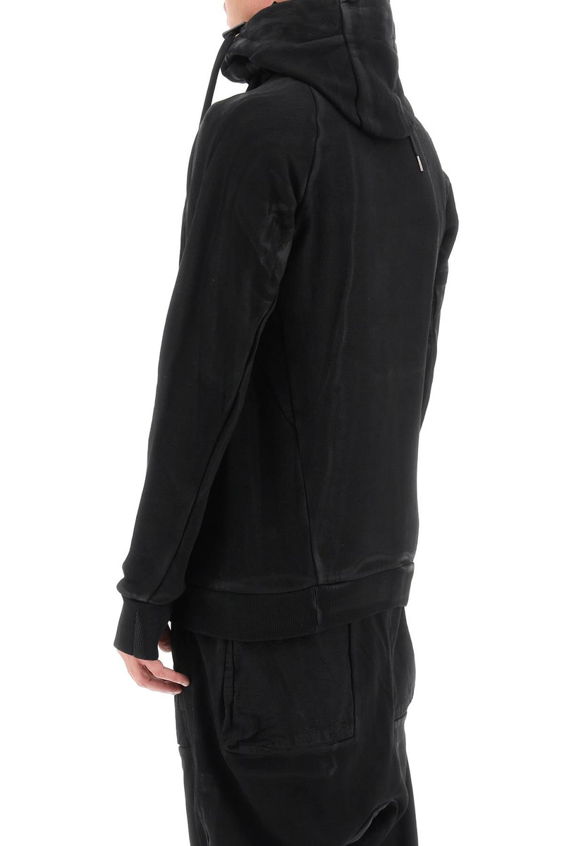 Twisted Hoodie In Coated Cotton 4