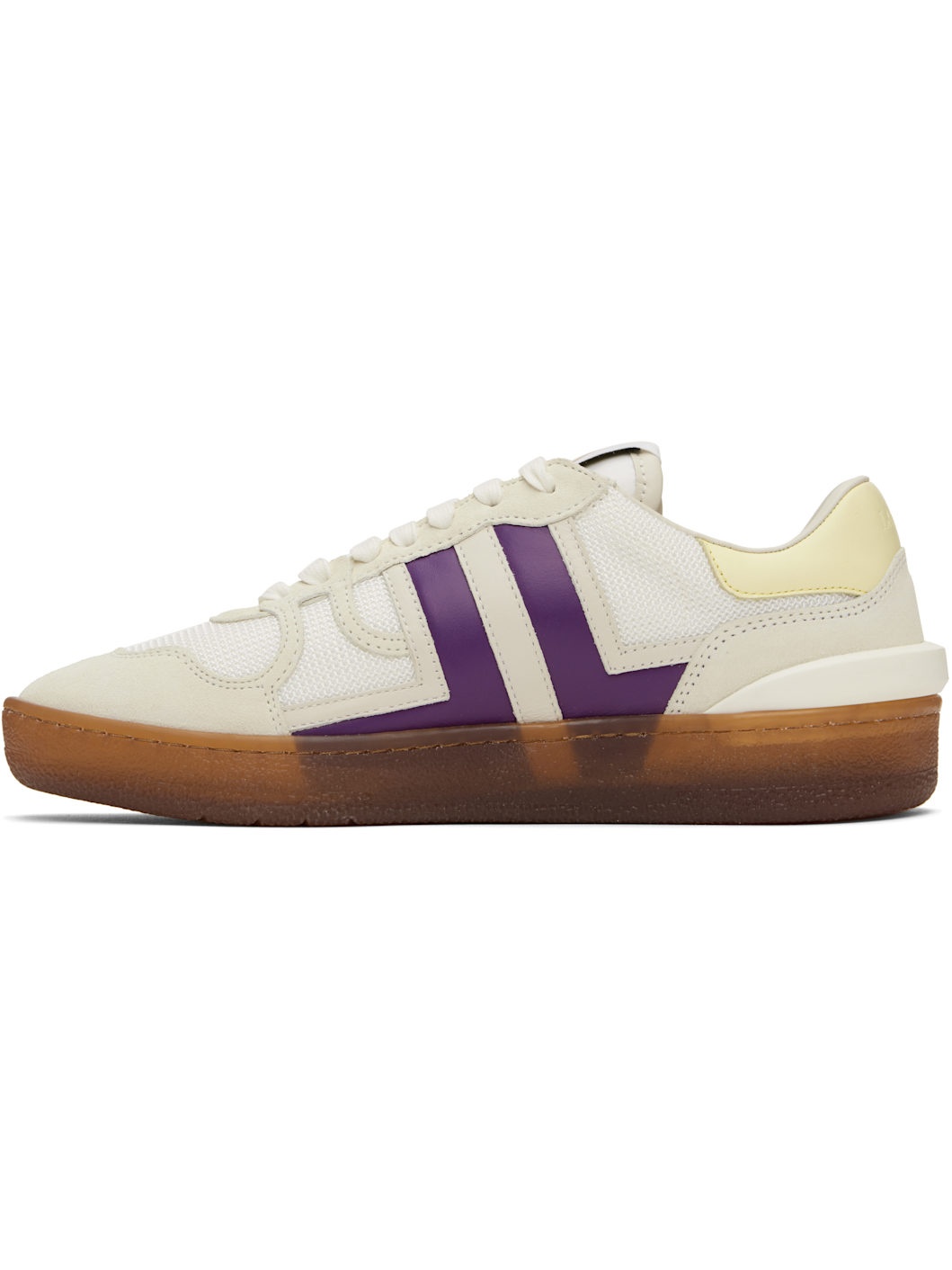 White & Purple Clay Mesh Sneakers - 3