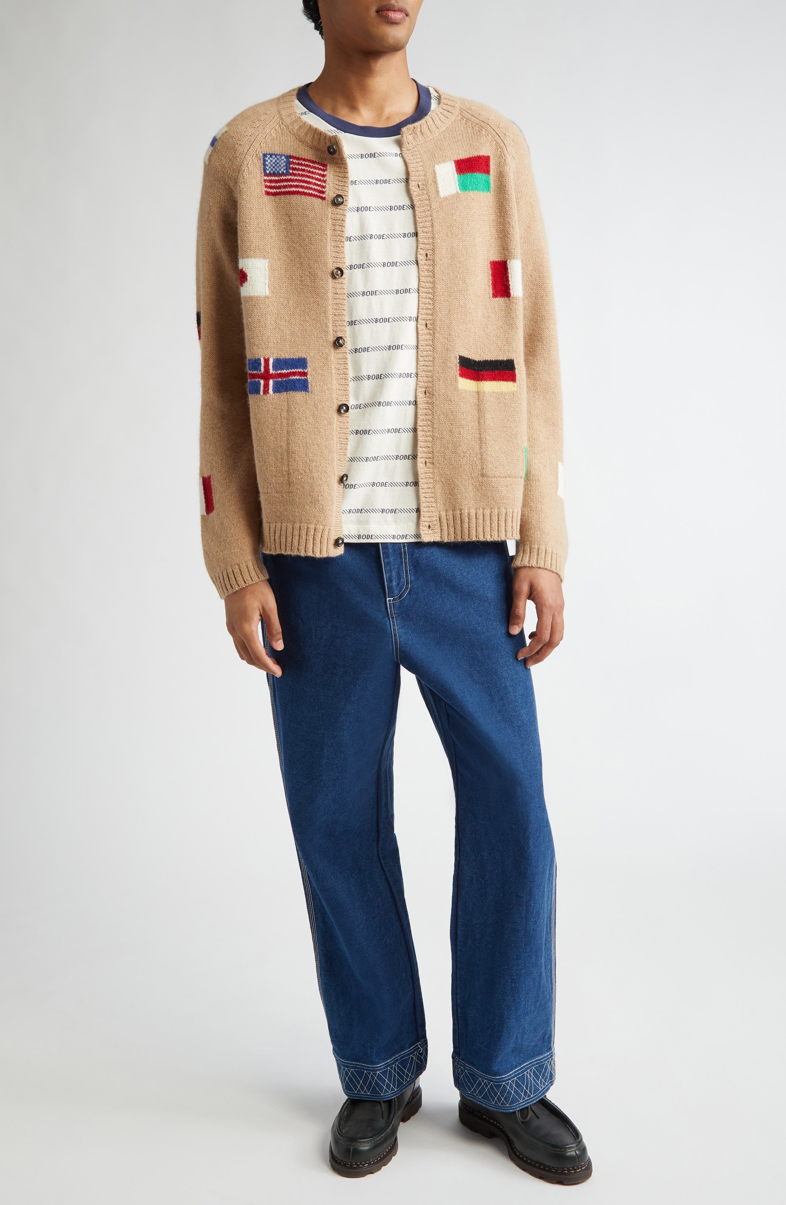 Bode Round-the-World Baby Alpaca and Merino Wool Cardigan in Tan at Nordstrom - 2