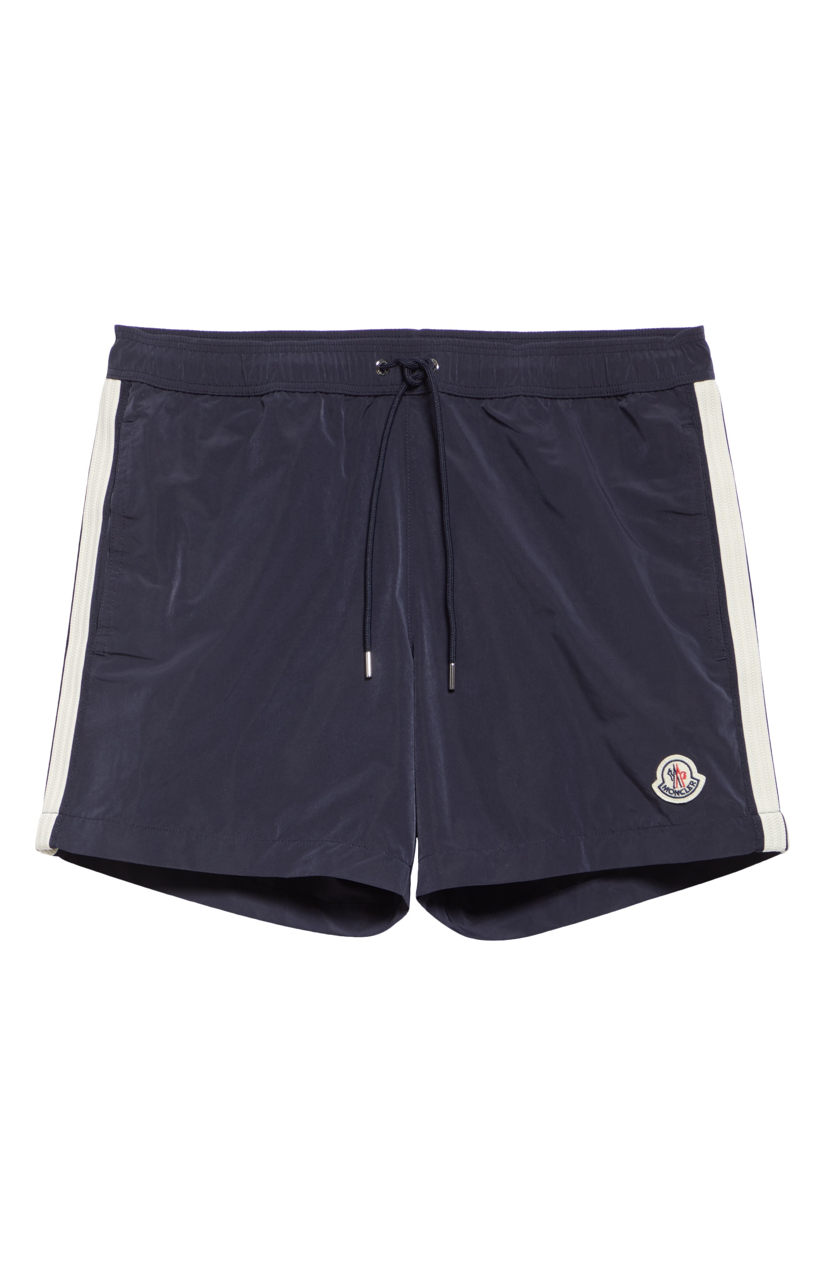 Moncler Side Stripe Swim Trunks in Navy Blue at Nordstrom - 6