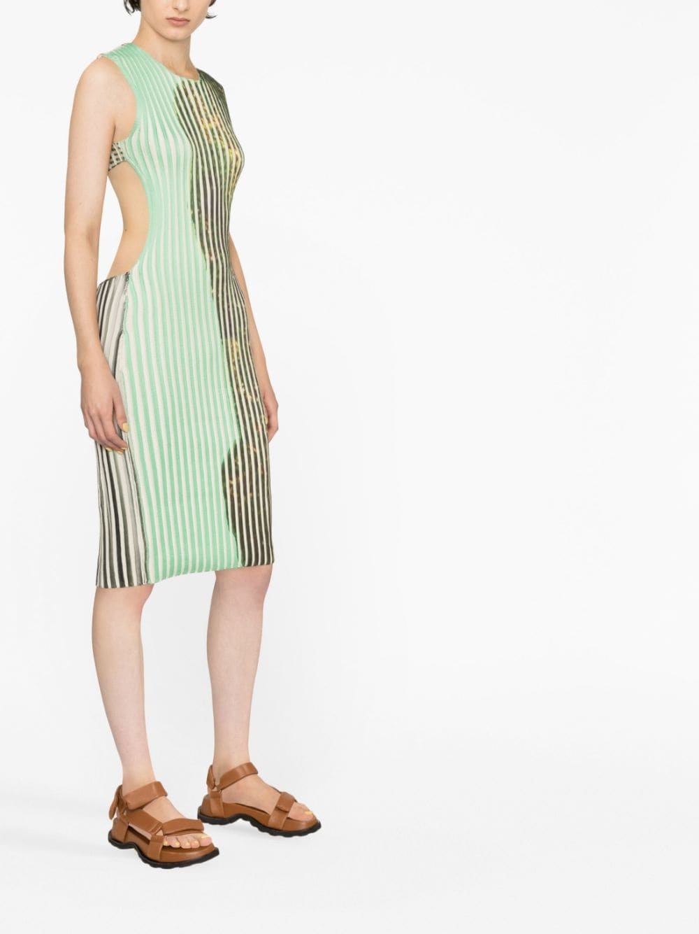 graphic-print knitted midi dress - 4