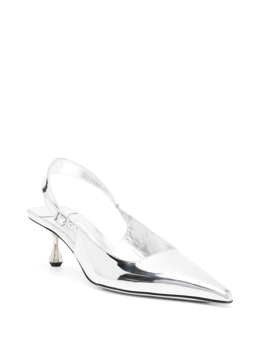 Amel 50mm metallic-leather pumps - 2