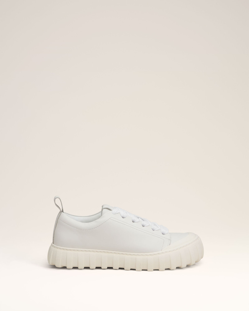 WHITE LEATHER LOW TOP TEMPO SNEAKERS 1