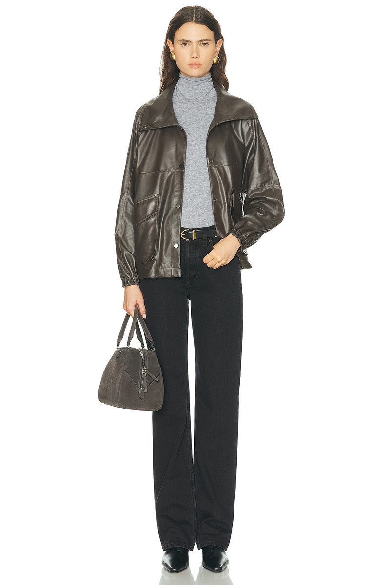 NOUR HAMMOUR Anorak Leather Jacket outlook