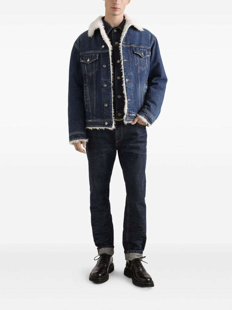 Dolce & Gabbana denim shearling-trim jacket outlook