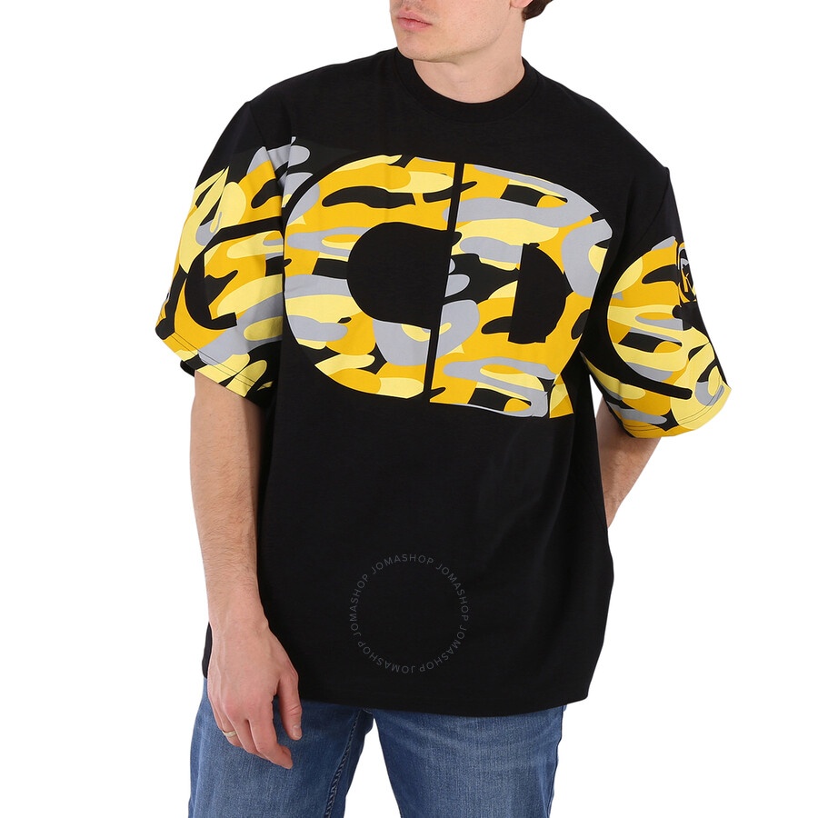 GCDS Men's Camouflage Logo Crewneck Cotton T-shirt - 3